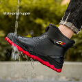Workwear Style Outdoor Work Commuting Fishing Kitchen Anti Slip Waterproof Men's Flat Bottomed High-Quality  Boots Rain Bo. 