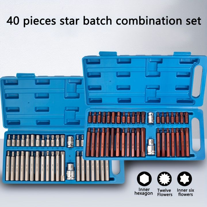 40pcs Star Bits Set, Torx Head Screwdriver Bit Set, S2 Steel Magnetic ...