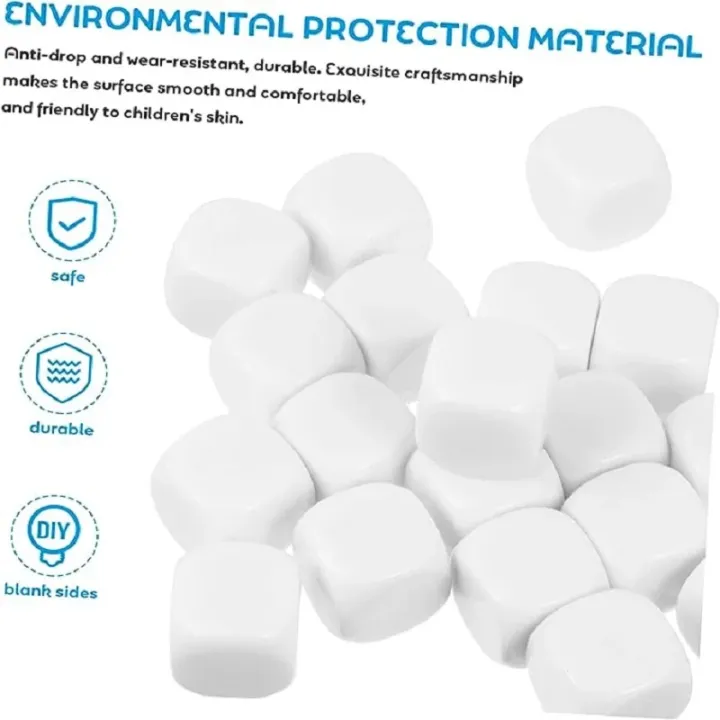10Pcs%2018mm%20D6%20Round%20Corner%20Empty%20Acrylic%20White%20Blank%20Dice%20For%20DIY%20Board%20Game%20Write%20Painting%20Graffiti%20Props%20Educational%20Toys%20tool%20-%20Image%203