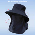 Summer Sun Hats UV Protection Outdoor Hunting Fishing Cap For Men Women Hiking Camping Visor Bucket Hat Neck Flap Fisherman Hat. 