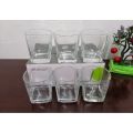 Square Shape Water Glass - Set of Six - Simple And Decent Design - Best For Office Use - Easy To Wash. 