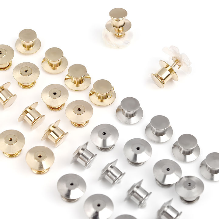 10/20pcs%20Locking%20Clasp%20Used%20Gold%20Silver%20Back%20Of%20Metal%20Pin%20Of%20Brooch%20Enamel%20Lapel%20Pin%20Clasp%20Safety%20Jewelry%20Findings%20Components%20-%20Image%204