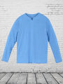 Men's Long Sleeve Shirts Casual Basic Solid Color V-Neck Clothes Comfortable Men's Work Tops. 