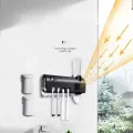 Toothbrush and Towel Disinfection Two in One Shelf Wall Mounted Intelligent Light Filled Ultraviolet Sterilization Sterilizer. 