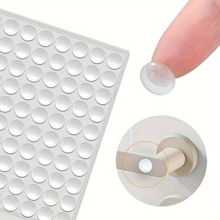 100pcs Clear Silicone Anti-Collision Bumper Pads, Self-Adhesive Protective Stoppers for Cabinet Doors Furniture Drawers Wardrobe
