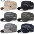 Men's Full Mesh Visor Cap Snapback Outdoor Training Caps Casual Flat Caps Summer Office Breathable Sun Hat Men's New Sports Caps. 