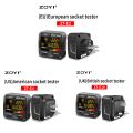 ZOYI Digital Socket Tester Smart Voltage Detector RCD GFCI NCV Test Large display Outlet checker EU US UK Plug Ground Zero Line. 