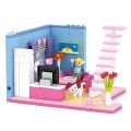 COGO Kids Pink Girls 1422 PCS Multifunctional 6 in 1 Joyful Villa house Lego bricks building blocks Kids Toys. 