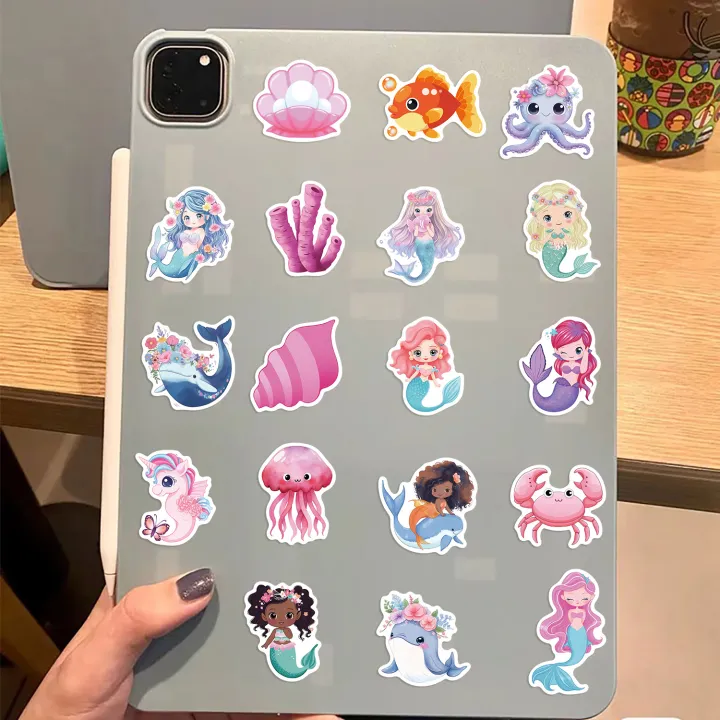 50Pcs%20Little%20Mermaid%20Stickers%20for%20phone%20Laptop,%20Cups,%20Water%20Bottles%20-%20Image%204