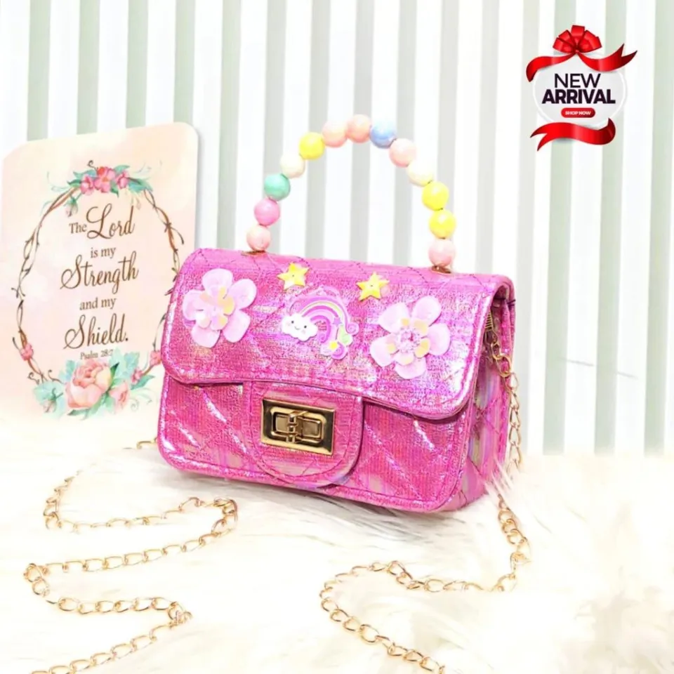 Kids Small Purse and Hand bag Cute Baby girls Pearl Cross body bags Little girls Party Hand bags tote and Long chain Shoulder bags Daraz.pk