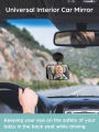 2-in-1 Black Adjustable Car Seat Mirror 360° Rotatable Shatterproof Suction Cups Easy Install for Rear-Facing Kids Monitoring.