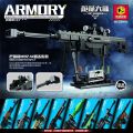 Technical Building Blocks toys  AK47 Revolver Submachine Sniper Barrett WW2   War SWAT Weapon Model  for children. 