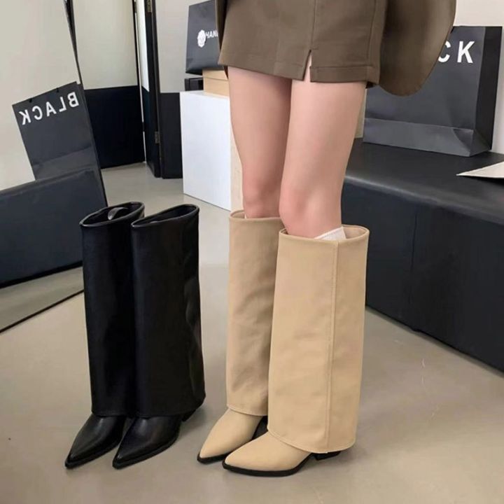 Women%20Pointed%20Toe%20High%20Boots%20Fashion%20%20Mid%20Heels%20Shoes%20Woman%20Chunky%20Trend%20Chelsea%20Boots%20Pumps%20Elegant%20Mujer%20Snow%20Goth%20Botas%20-%20Image%203