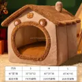 Foldable Pet House Removable Puppy Nest Washable Cat House Soft Pet Sleepping Bed For Extra Small Dogs and Small and Medium Cat. 