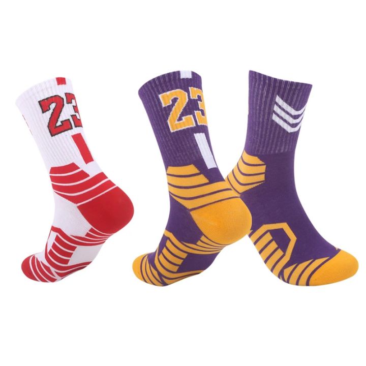 1Pair%20Men's%20Basketball%20Socks,%20Number%20"23"%20Printed%20Fashion%20Sports%20Socks%20-%20Image%205