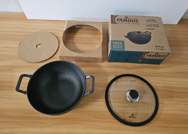 Natural%20Cast%20Iron%20Extra%20Heavy%20Kadai%20With%20Lid%20%2022%20cm%20Induction%20Base%20-%20Image%202