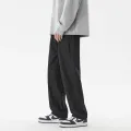 Korean Fashion Men's Baggy Jeans Classic All-match Solid Color Straight-leg Casual Denim Wide-leg Pants Male Light Blue Black. 