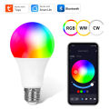 E27 220V Tuya Smart Bluetooth LED Bulb 9W 15W 18W RGB Lamp Smart Life APP Control Timer Function Dimmable Lampada Room Decor. 