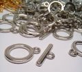 4 pairs metal Toggle Clasp hooks connector | Set for Jewelry Making - Silver, Golden & Mixed Colors | Round Ring and Bar Closures for Bracelets & Necklaces | circle lock with bar. 