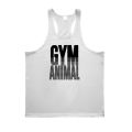 GYM ANIMAL Print Y Back Fitness Stringer Tank Top Mens Cotton Muscle Sleeveless Shirt Bodybuilding Clothing Workout Singlets. 