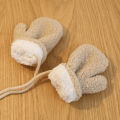 Bear Children Winter Mittens Thicken Warm Halter Baby Gloves for Girls Boys Lamb Wool Korean Kids Scarfs Baby Neck Warmer 2-6Y.