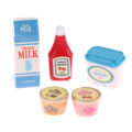 5Pcs/Set 1:12 Dollhouse Miniature Food Mini Tomato Sauce Iced Yogurt Dolls Kitchen Toy. 