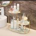 Makeup Storage Rack, Cosmetic Storage Shelf, Makeup Organizer, Dressing Table, Makeup and Perfume Organizer, 3 round Floors 1 round floor. 