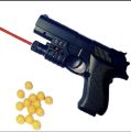 Toy Lazer  Gun 1pcs Pistol Black for Kids with 1 Round Reload and 6mm Plastic. 