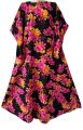 Printed round neck half zipper Abaya, Georgette Fabric, Umbrella Style, 54, length. 