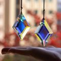 2 pcs Diamond Shaped Crystal Light Catching Prisms, Rainbow Maker for Window, Balcony, Kitchen, Garden Decoration. 