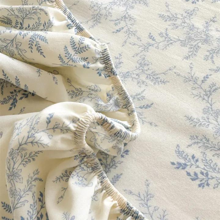 1pc%20Floral%20Fitted%20Bed%20Sheet%20Flower%20Printed%20Washed%20Cotton%20Bed%20Sheet%20with%20Elastic%20Single/Queen/King%20Size%20Bed%20Fitted%20Sheets%20-%20Image%205