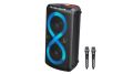 MONSTER CYCLE PLUS HIGH POWER OUTDOOR SPEAKERS WITH DUAL WIRELESS MICROPHONE. 