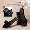 Women's Flat Shoes CHCH New Summer Bow Casual Slippers Black Commuting Woman Shoes. 