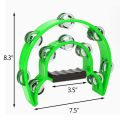 Half Moon Double Row Handheld Tambourine. 