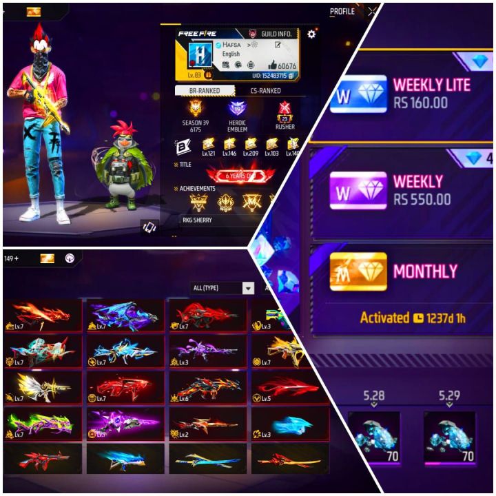 Free Fire ids for sale