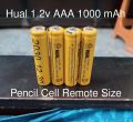 Hual 1.2v AAA Size Remote Size Cell Rechargeable 1000 mAh Good Quality. 