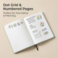 A5 Corgi Dot Grid Notebook Lavender Faux PU Journal 160GSM Ivory Paper 160 Numbered Pages 5x5mm Dotted Diary.