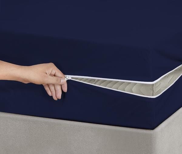 Waterproof mattress cover with zipper 6 sided safety