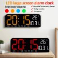 Large Digital Wall Clock Temp Date Week Display USB Powered Table Clock Wall-mounted Dual Alarms LED Clocks. 
