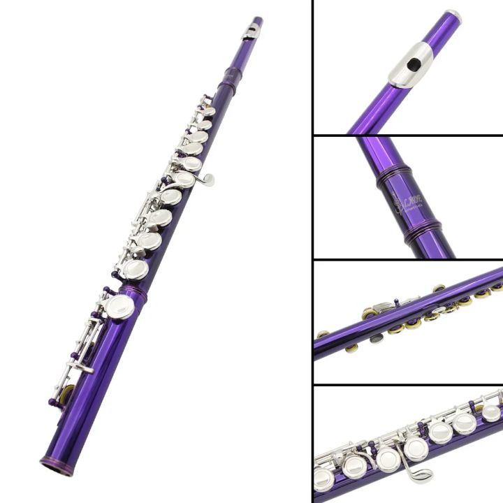 SLADE%2016%20Holes%20C%20Tone%20Flute%20With%20E%20Key%20Purple%20Professional%20Woodwind%20Instrument%20Closed%20Key%20Cupronickel%20Tube%20Flute%20Beginner%20Kit%20-%20Image%206