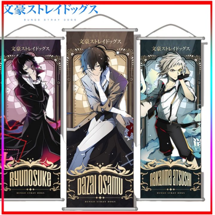 New Bungo Stray Dogs Pinturas Colgantes Dibujos Animados Dazai Osamu Poster Carrete Largo Regalos De Vacaciones Adornos