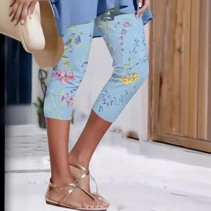 Summer%20leisure%20new%20digital%20printing%20slim%20cropped%20pants%20leggings%20ladies%20-%20Image%203