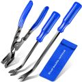 4Pcs Auto Clip Pliers Set and Fastener Remover, Car Trim Rivet Removal Pry Tool Repair Kit with Storage Bag for Automotive Door..
