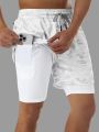 Men's Fitness Running Double layer Sports Shorts Training Running Mountain Climbing Summer Minimally Printed Shorts.