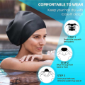 Adult Extra Large Silicone Swimming Cap with Long Hair And Dirty Braids Inclusive Soft Comfortable Swim Cap for All Genders. 
