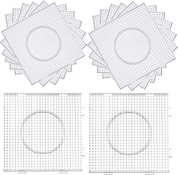 4PCS%205mm%20Fuse%20Beads%20Boards,%20Large%20Clear%20Pegboards%20Kits,%20with%20%20Roning%20Paper,%20Perler%20Hama%20Beads%20Template%20Tool%20Diy%20Toy%20-%20Image%207
