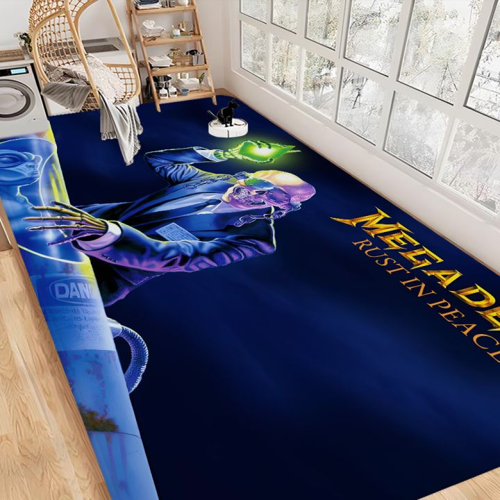 Heavy Metal Rock Roll Music Megadeths Floor Mat INS Style Soft Bedroom Floor House Laundry Room Mat Anti-skid Household Carpets
