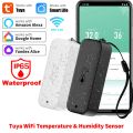 Tuya Smart Home WiFi Temperature Humidity Sensor Waterproof Thermometer Smart Life Remote Control Support  Assistant Alexa. 