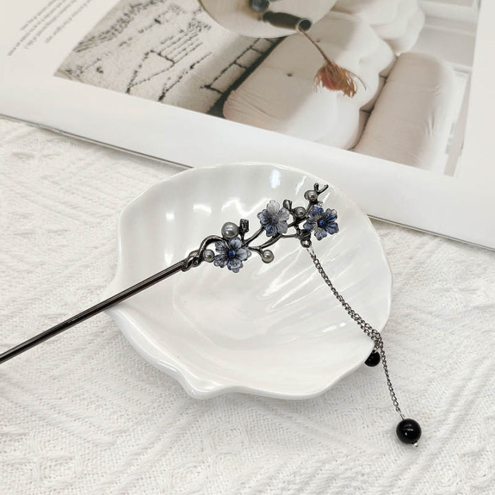 Classic%20Hair%20Stick%20Chopsticks%20Ink%20Color%20Flower%20Metal%20Fringe%20Hairpin%20For%20Women%20Pearl%20Black%20Beads%20Cheongsam%20Hair%20Bun%20Jewelry%20s%20-%20Image%205