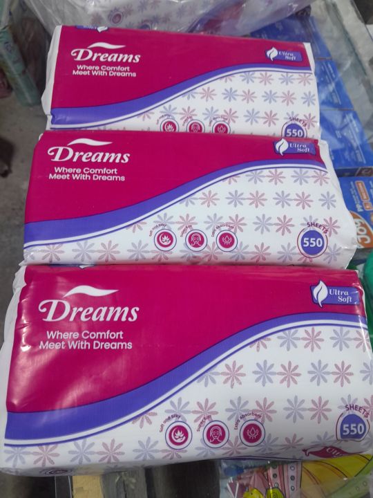 Dreams ultra soft tissue 550 sheets (pack of 3)